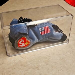 "Lefty" Democratic Beanie Baby Donkey 1996 in Display Case